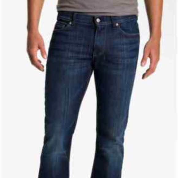 NWT 7 For All Mankind Mens Jeans Slimmy Slim Straight Leg Dark Blue Wash 30 34